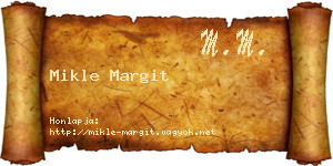 Mikle Margit névjegykártya